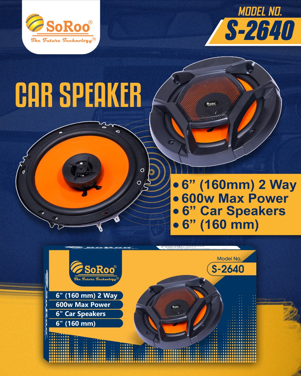 Soroo Car Speaker 6 inch 600 w