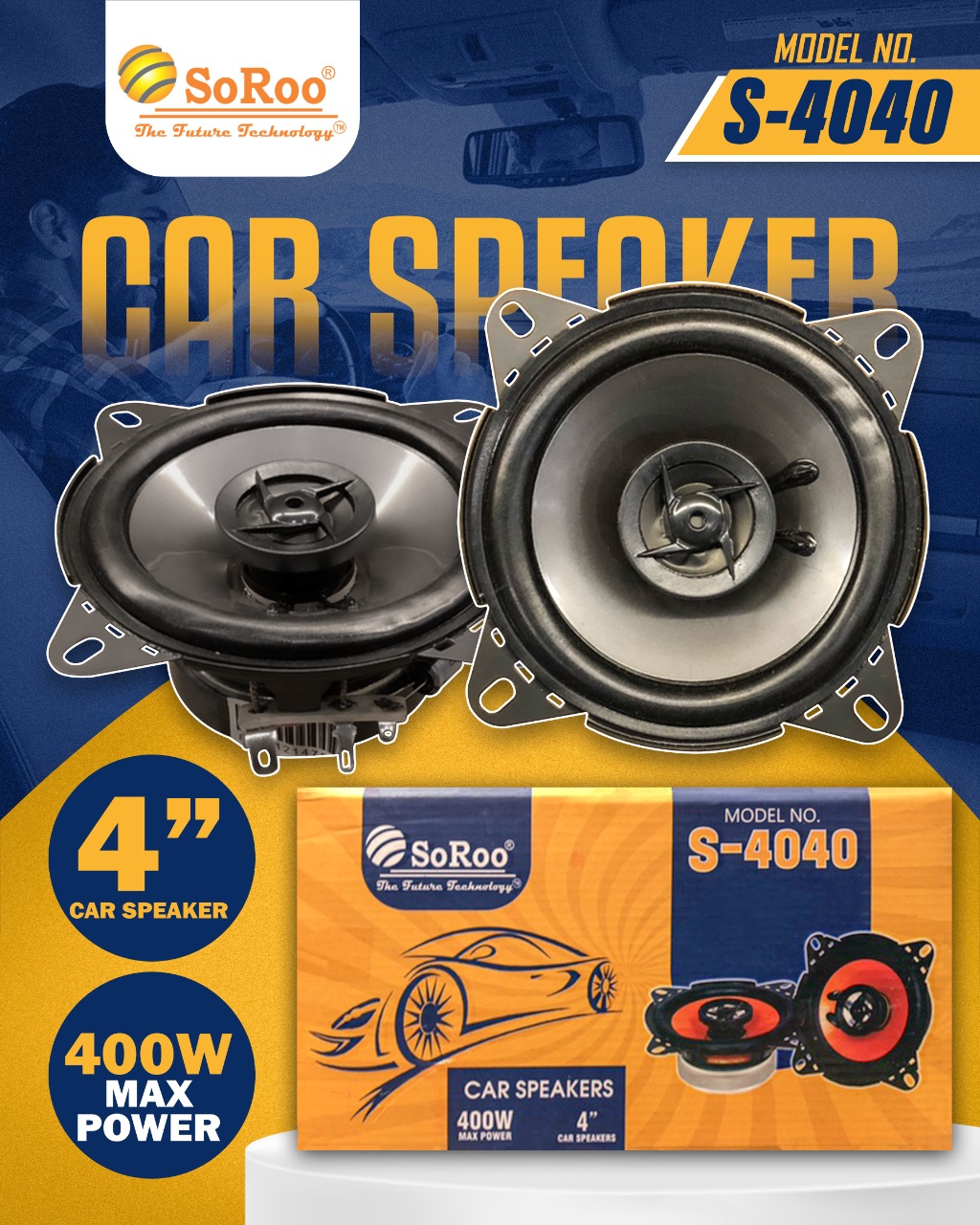 Soroo Car Speaker 4 inch 400 w